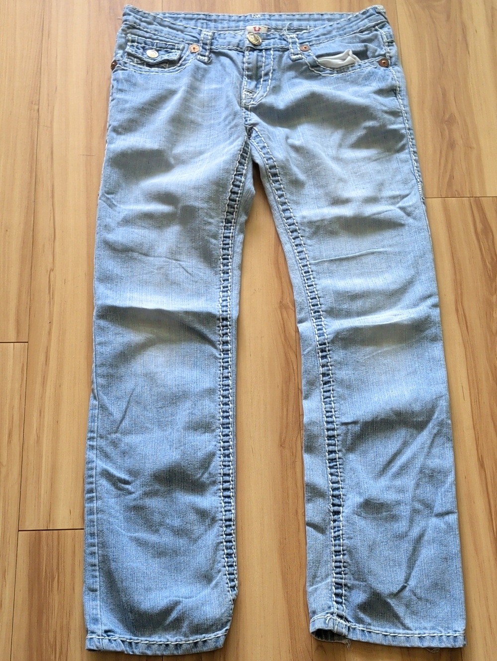 Light Blue Men's True Religion Straight Leg Jeans